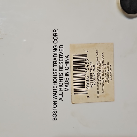 BOSTON WAREHOUSE This Weeks Menu Hot Stuff Ceramic Trivet Plaque-EC - Picture 5 of 5